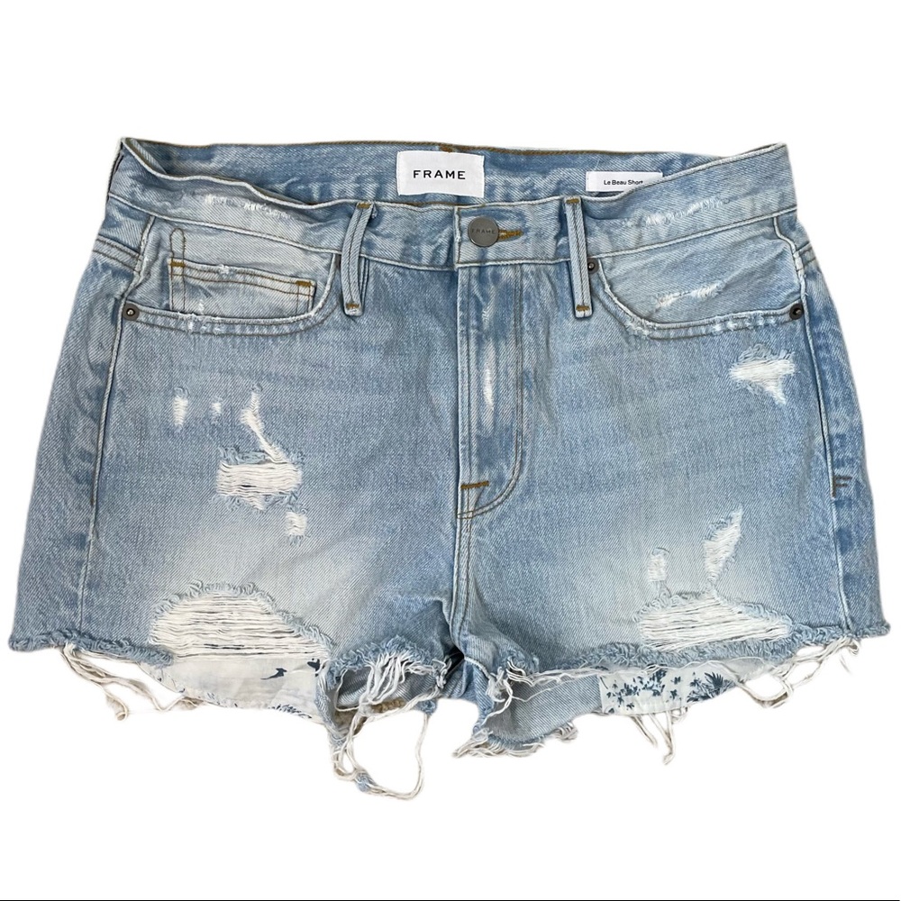 Frame denim Le Beau distressed shorts size 26 - Picture 1 of 11